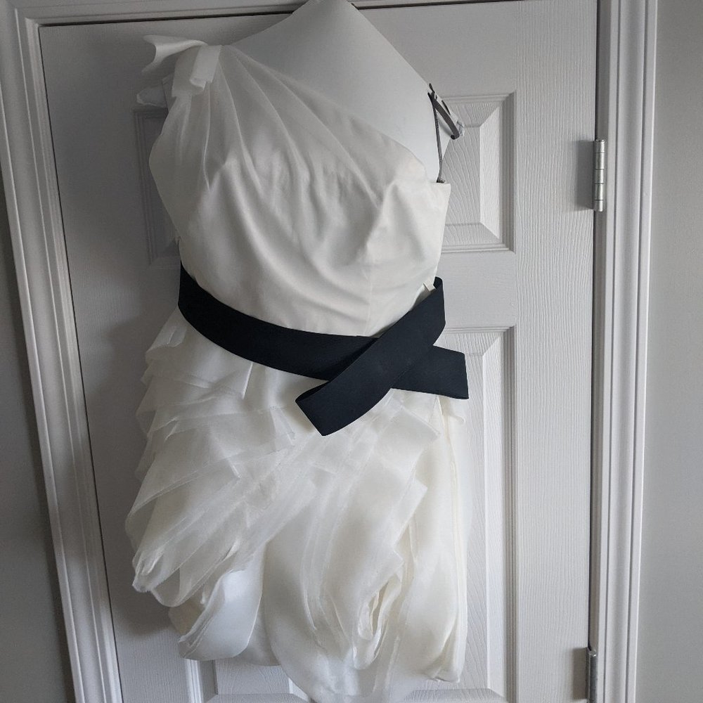 Vera Wang WHITE Bridesmaid Dress One Shoulder